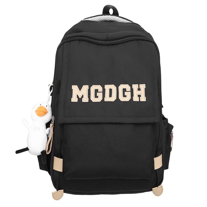 Schoolbag Japanese new solid color simple campus junior high school schoolbag Korean version girl backpack women's large capacity travel backpack