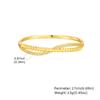 New Gold Plated Cubic Zirconia Bracelet, Chunky Waterproof Openable Bangle, High Quality Stackable Jewelry For Women Gift