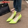 Aphixta 2024 Fluorescent Green Multi-coloured 10cm Super High Stiletto Heels Pumps Women Shoes Pointed Toe Party Big Size 49 50