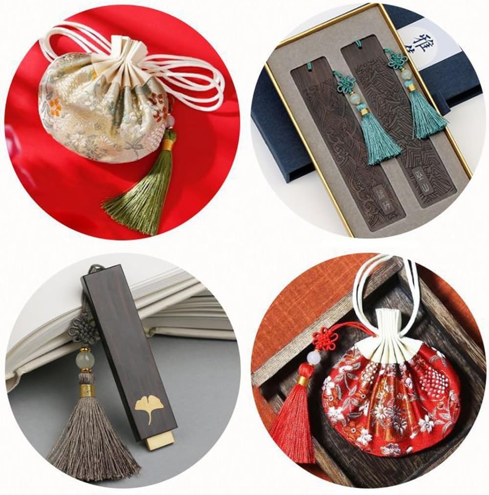 24 Silk BetterJonny Tassels for DIY Chinese Colorful Handmade Accessory Fan Set Tassels per Tassels, Crafts, Fringe, Charms, Accessories, Knots,