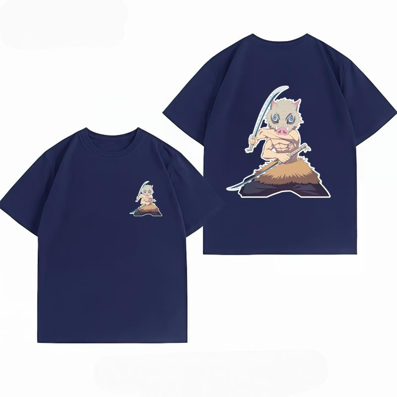 Unisex's Clothing New 100% Cotton Summer T-Shirt Demon Slayer Unisex's T-Shirt Inosuke Print Casual Unisex's T-Shirt