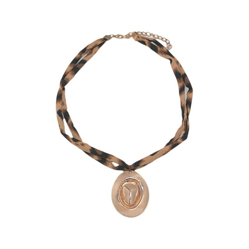Charm Leopard Choker Bohemia Style Leopard Cloth Strip Necklace Starfish Pendant Necklace  Gift