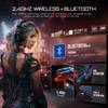 E900BT Wireless Gaming Headphones with PC Microphone, Surround Sound 7.1, Ultra-low Latency of 20MS, Bluetooth 5.3, USB 2.4G with 50 Hours Battery