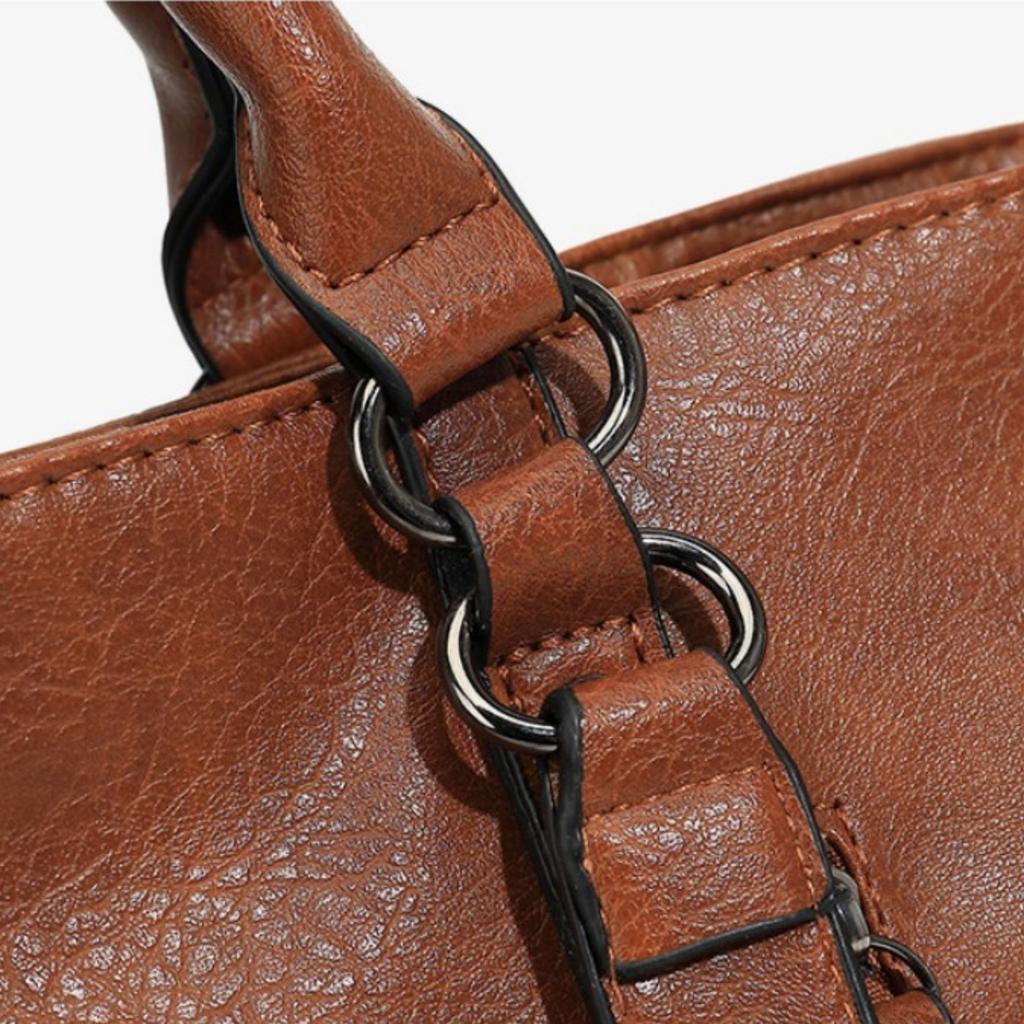 Chic PU Leather Tote Bag with Adjustable Strap - Spacious Casual Handbag for Work and Travel
