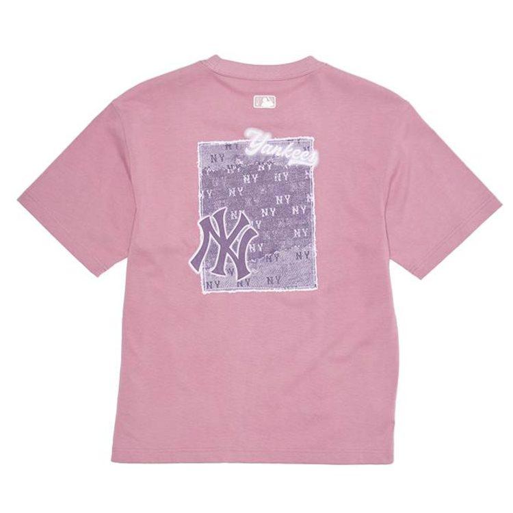 MLB T Shirts Unisex New York Yankees/Pink Crew Neck Moderate 3ATSM0763-50PKS