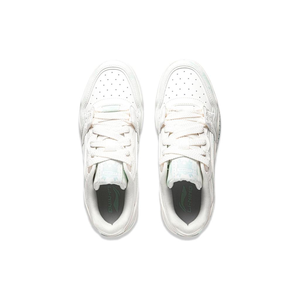 Li-Ning Cloud White Casual Lightweight Comfortable Thick Sole Height Increasing Shock Absorbing Wear Resistant Low Top Skate Shoes AGCS252-26