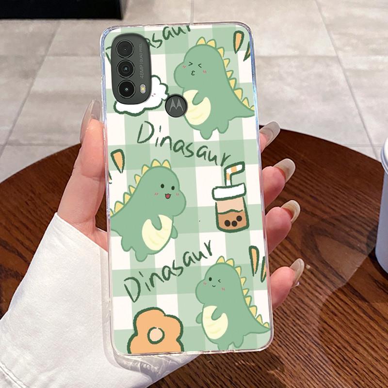For Motorola Moto E40 / Moto E30 / Moto E20 Case Clear Silicone Jelly Soft TPU Back Cover Cute Rabbit Cat Dinasaur Phone Cases
