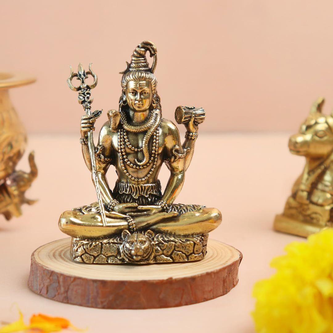 

Латунный идол Медитирующего Господа Шивы | 3 дюйма | Боленатх Мурти | Статуя Адийоги | Подарок Божественного Идола на Дивали | Шивджи для приборной панели автомобиля