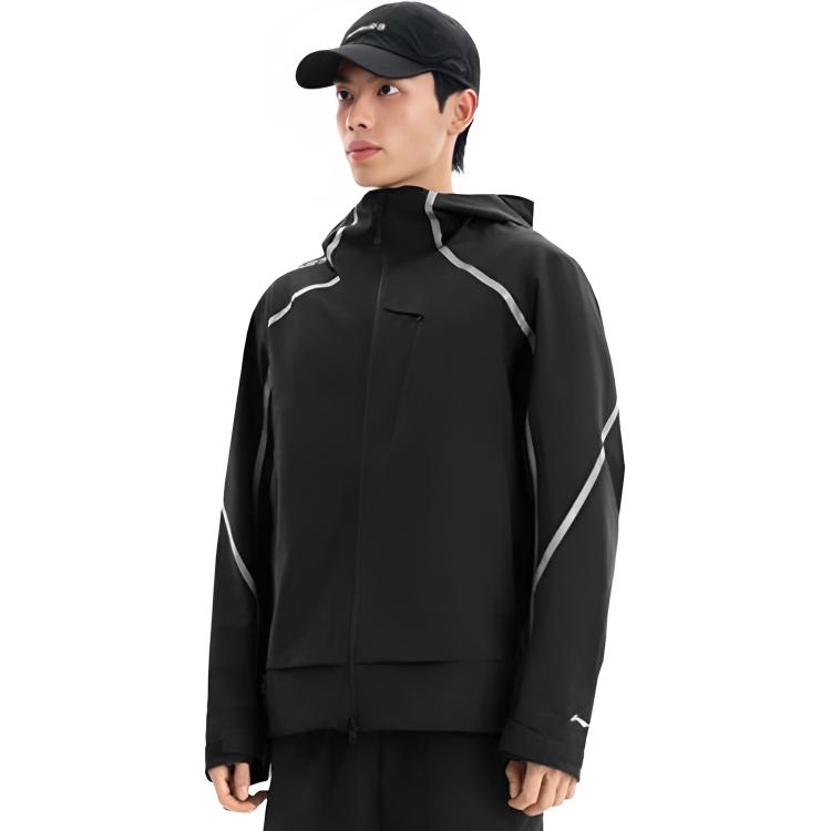 Li-Ning Outdoor CF Letter Zipper Hooded Versatile Casual Windproof Breathable Jacket Unisex Jacket AEMW005-4