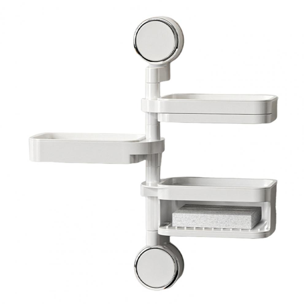 Seifenbehälter Dreh-Saugfuß Seifenaufbewahrungsbox 180 Grad drehbar Mehrschichtige Seifendose mit schubladenartigem Badezimmer-Organizer