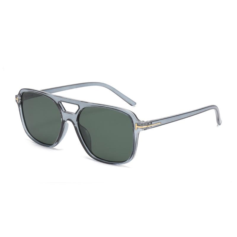 T-Shaped Double-Beam Ocean Sunglasses: Men's & Women's Retro Driving Shades, Square UV Protection Frame.