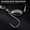 Feathered Assist Hooks Casting Jig Bait Reflective Fish Pattern Bionic Fish Lure  Boat Fishing