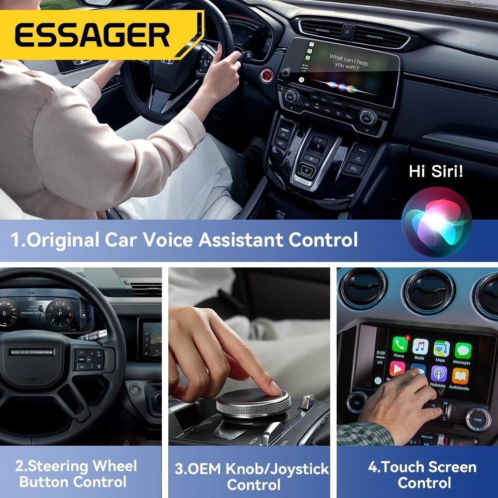 Essager Mini Carplay Wireless For Car For iPhone IOS 15