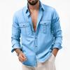 2026 Spring and Autumn Casual Solid Color Simple Shirt Men's Fashion Long Sleeve Jacket