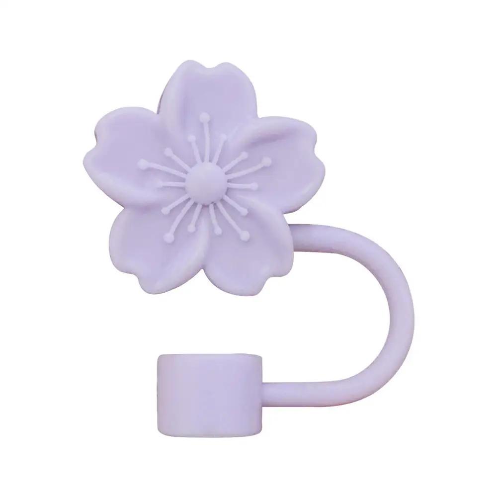 Tapa para Pajita con Forma de Flor de 10 mm/0,4 pulgadas Compatible con Vaso Stanley de 30 y 40 Oz Tapa de Pajita de Flor de Silicona Suave