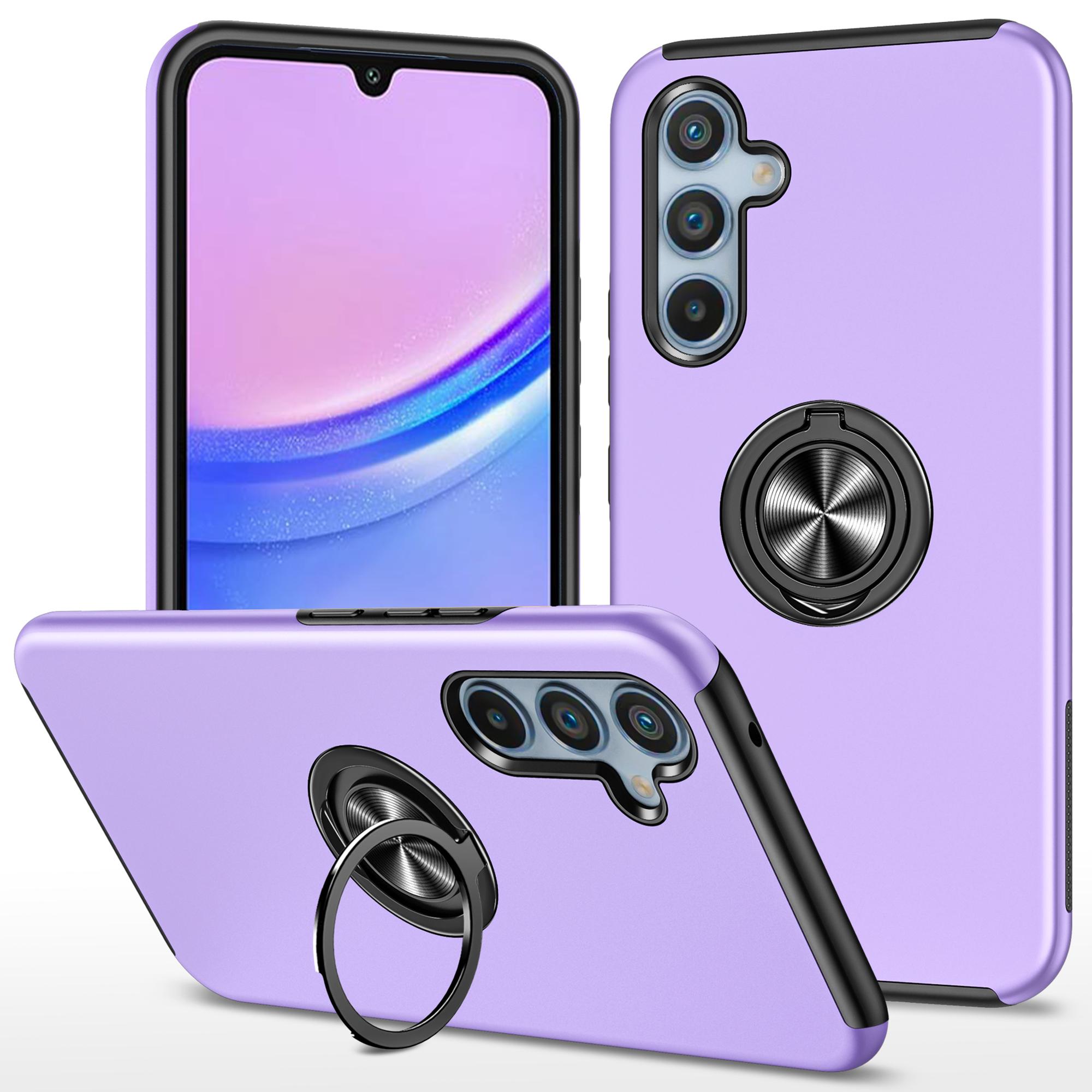 

For Samsung Galaxy A15 4G/A15 5G Slim Case PC+TPU Kickstand Phone Cover Purple