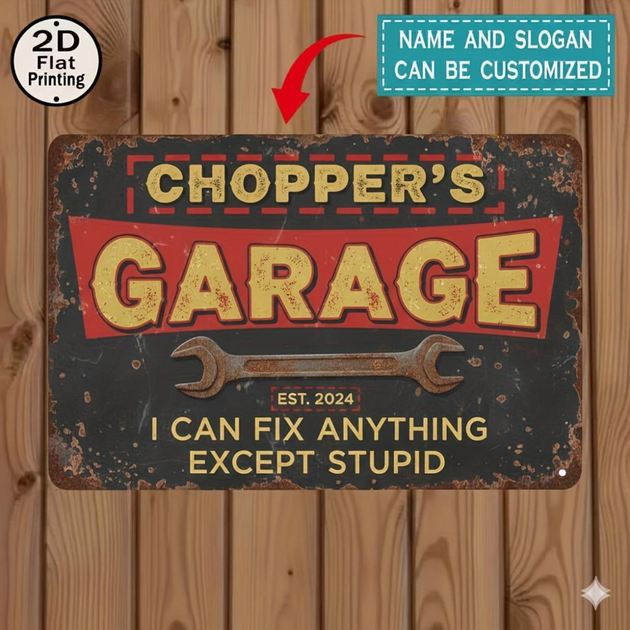 

Custom Family Name Metal Garage Sign Vintage Wall Decor білий