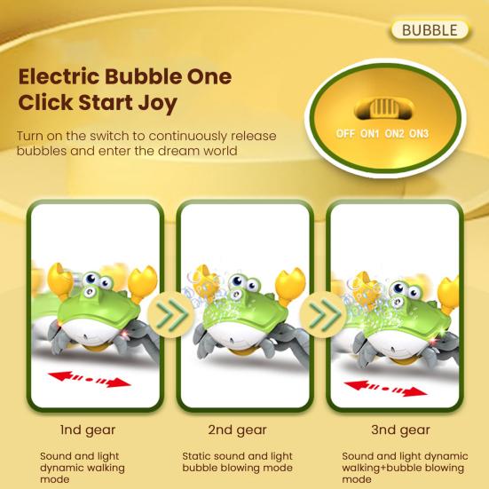 Dancing Crab Bubble Machine Automatic Blower with Music Interactive Bubble Maker for Kids Outdoor Play