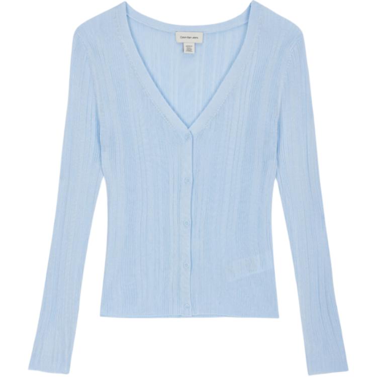 

Calvin Klein Long Sleeve Solid Color Button Knit Sweater Women sweater Blue 47C303G-VE0 XS