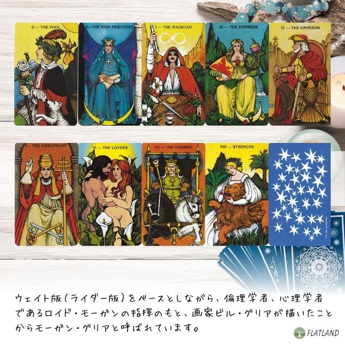 Morgan-Greer Tarot In a Tin, 78 Mini-Size Tarot Cards, Authentic, with Japanese Instructions, Tin Case