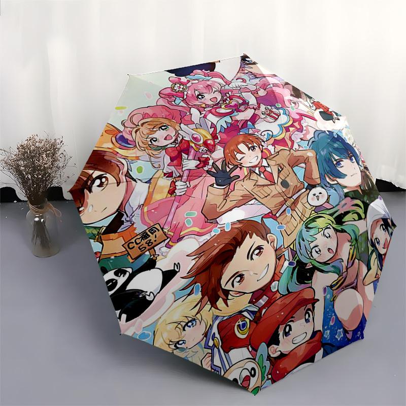 1 Stück Anime-Charaktere-Regenschirm für den Außenbereich – Automatisches Öffnen/Schließen – Tragbares 3-fach faltbares Design – 8-Streben-Eisenrahmen – Geschenkidee für Fans und Reisende