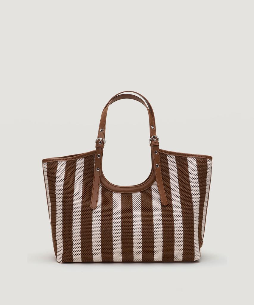 Talli Low Stripe Tote Bag_Brown