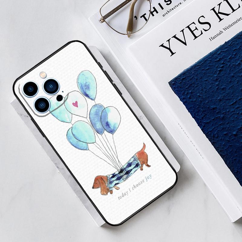 

Cartoon Dachshund Sausage Dog Case For iPhone 17 Air 15 14 13 12 11 16 Pro Max Mini 15 16 Plus 16e Funda Silicone Cover iPhone 16e