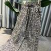 Printed wide-leg pants children's spring and summer thin loose and thin drape large size small casual straight sweatpants