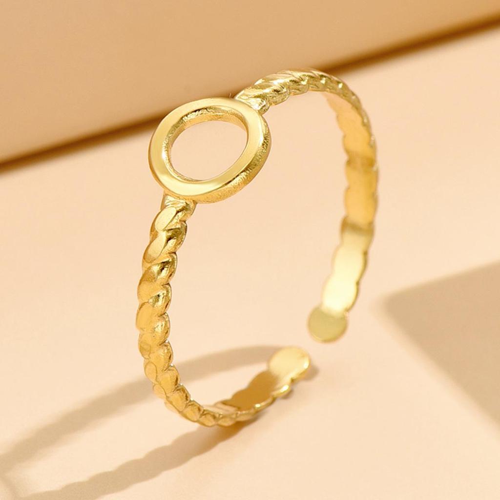 Women's Adjustable Twisted Stainless Steel Braided Ring