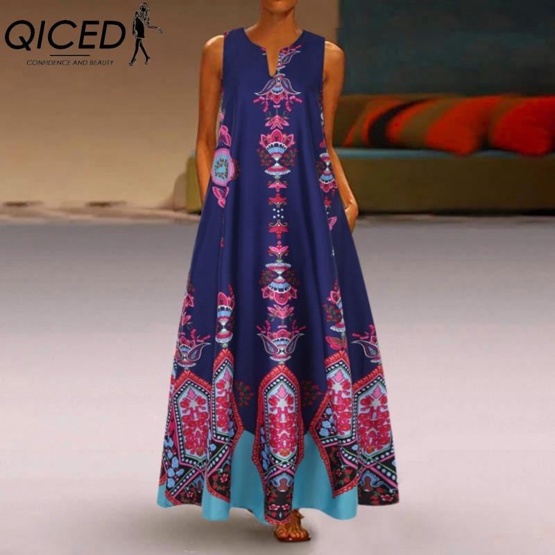 

QICED Женское летнее свободное платье без рукавов XXXXXL темно-синий