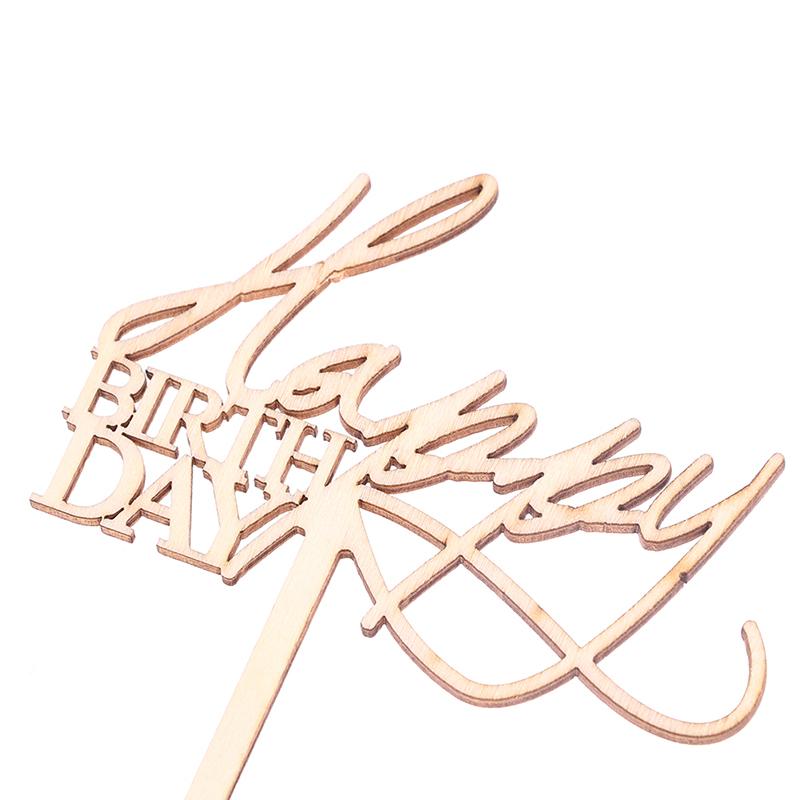 4Pcs  Animal Theme Happy Birthday Acrylic Wood Cake Topper Giraffe Cake Toppers