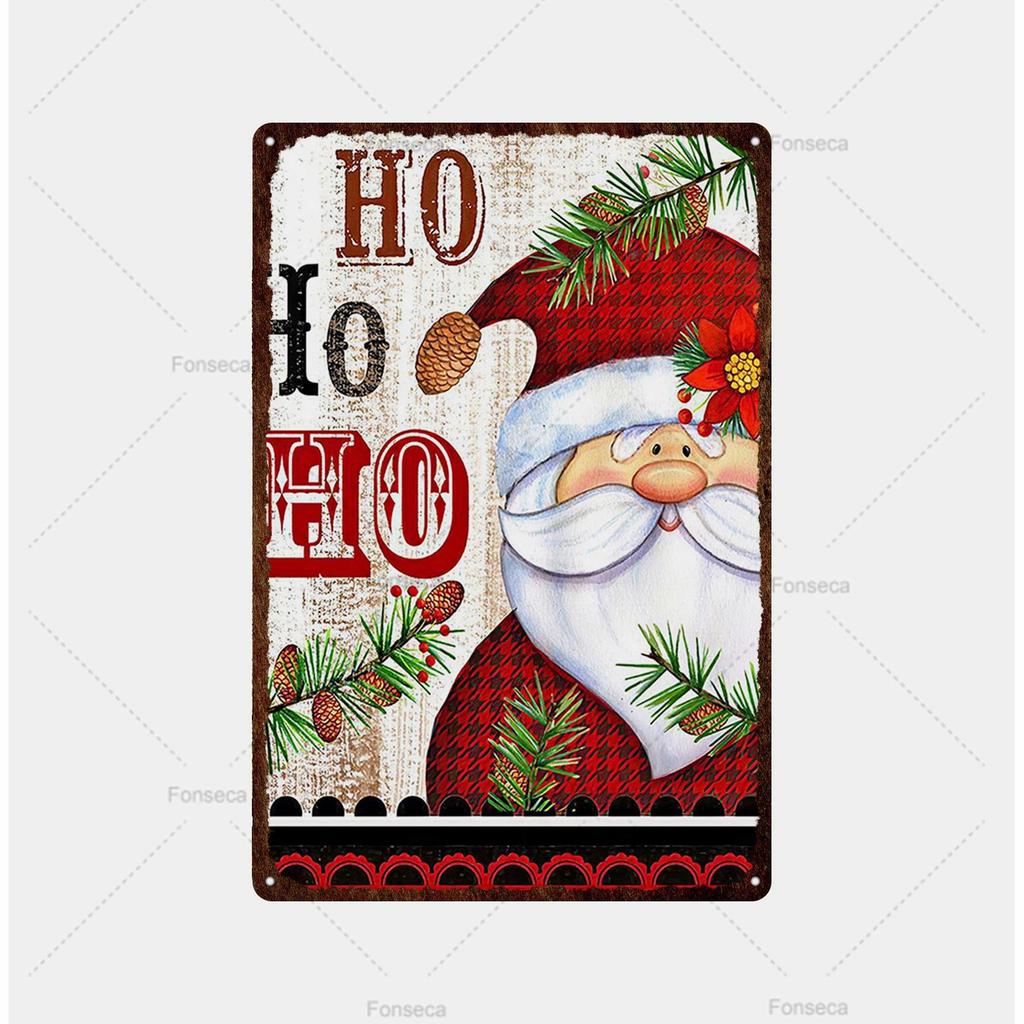 Santa Claus Snow View Metal Sign Vintage Tin Sign Metal Vintage Bar Vintage Wall Decoration Bar Club Metal Poster