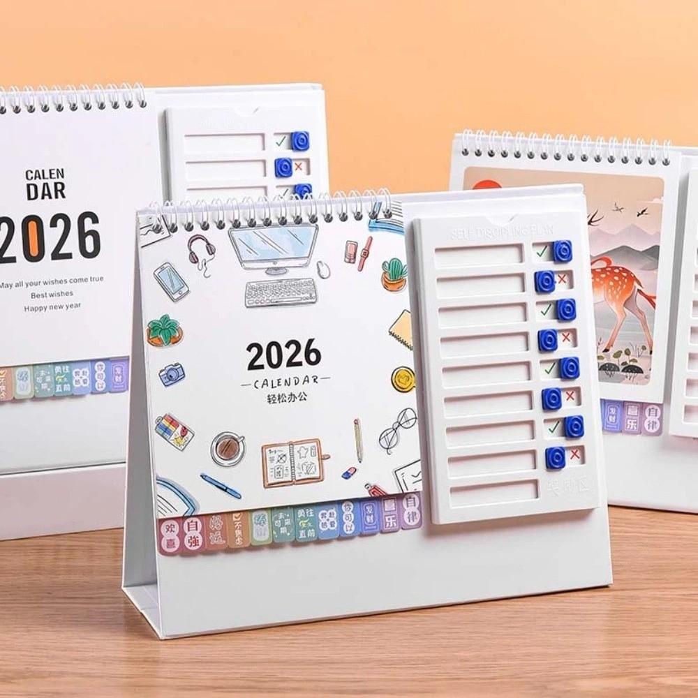 Chinese New Year Style Horse Year Calendar Standing Flip Calendar Daily Planning