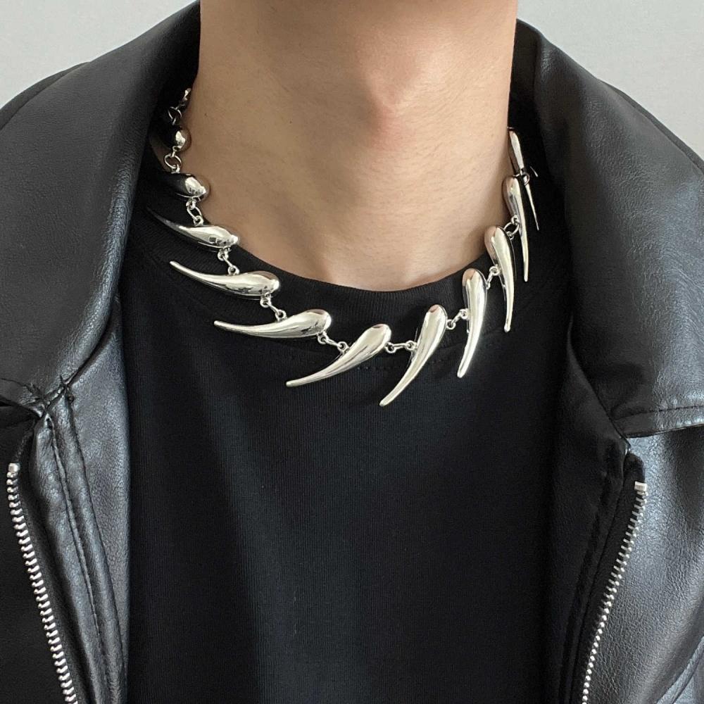 Punk Thorn Water Drop Necklace For Woman Man Trendy Hip Hop Clavicle Chain Choker New Y2k Kpop Couple  Gift
