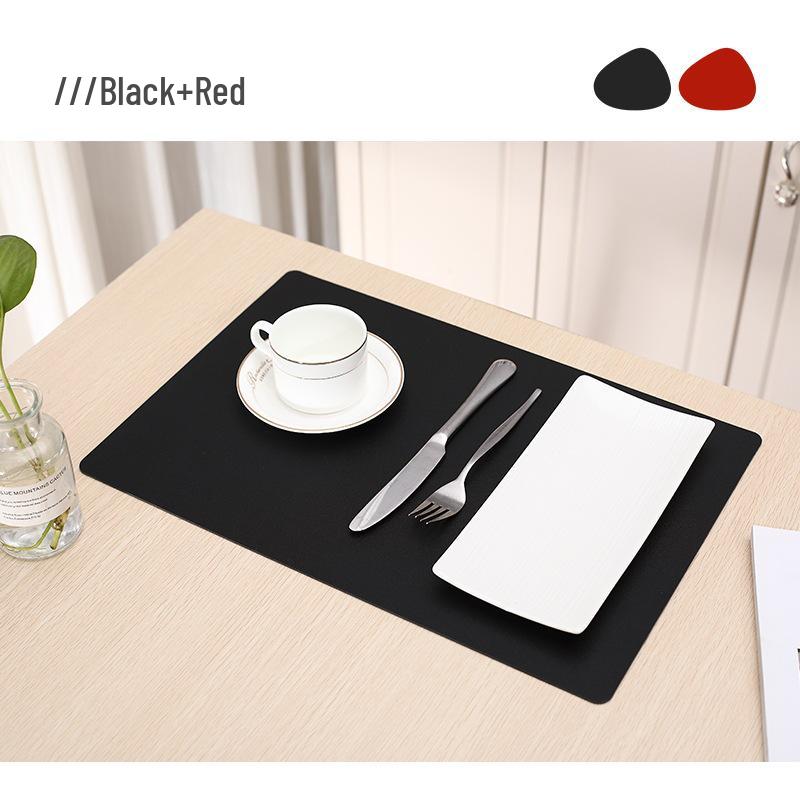 Double-Sided Luxury Nordic Leather Table Mat: Waterproof, Oil-Proof, Heat-Insulating, Non-Slip, Rectangular Design