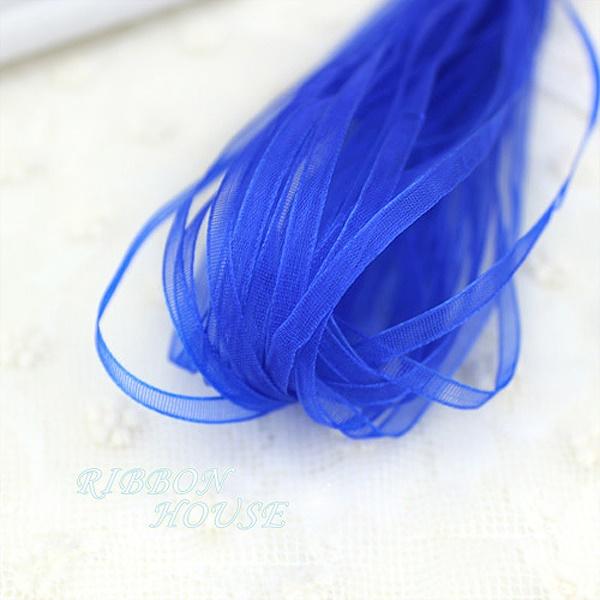 

(40 meters/lot) 3mm organza ribbons wholesale gift wedding Christmas decoration wrapping lace синій