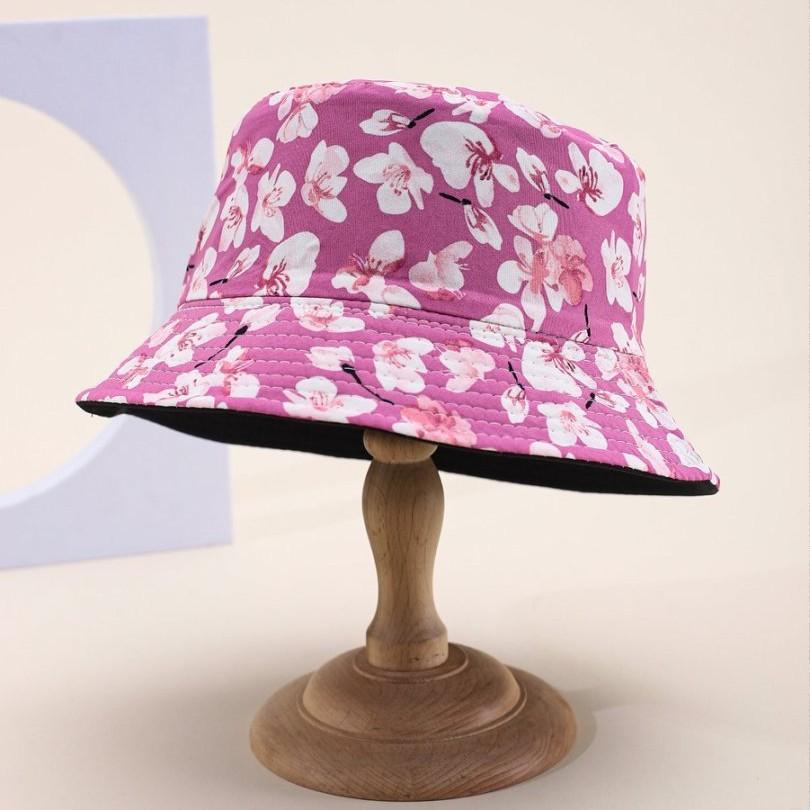 Small Flower Full Print Bucket Hat Spring And Summer Outdoor Sunshade Sun Hat Couple Double-Sided Basin Hat Woman