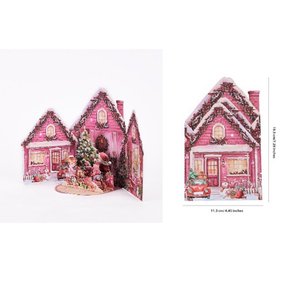 3D Cartoon Christmas Greeting Cards Multicolor 3D Christmas Card  Christmas Season