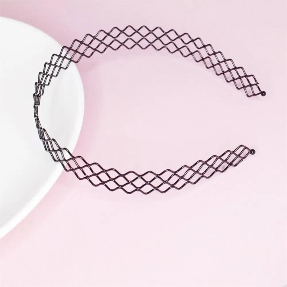 

Простой ободок для волос в форме волны, тонкий металлический ободок для волос, корейский крестообразный пружинный ободок, мужской эластичный головной убор, аксессуары для волос