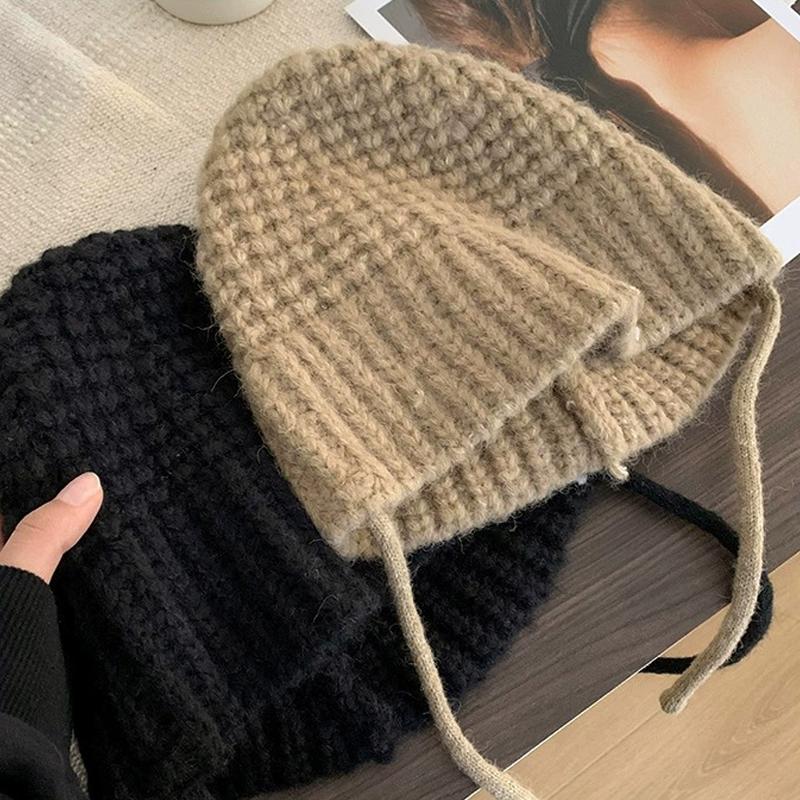 Korean Versatile Bucket Hat Winter  Keep Warm Earmuff Casual Knitted Hat For Women