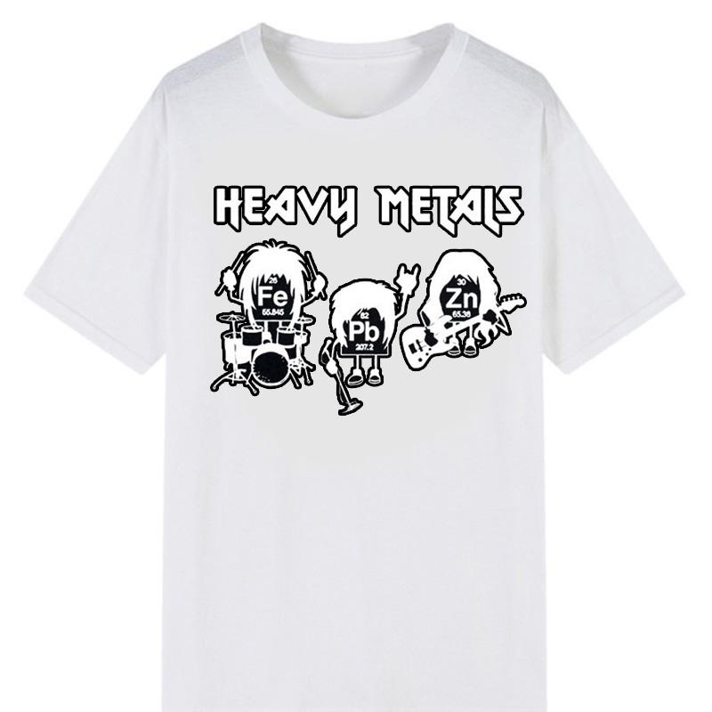 

Heavy Metals Chemistry Periodic Table Rock Roll Music Physics Biology Print T Shirt Vintage Women Men Casual Loose T-shirt Tops 4XL