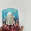 Pumpkin Skull Print Ghost Glass Cup Decorations Wine Glass Gothic Drinkware  Halloween Party