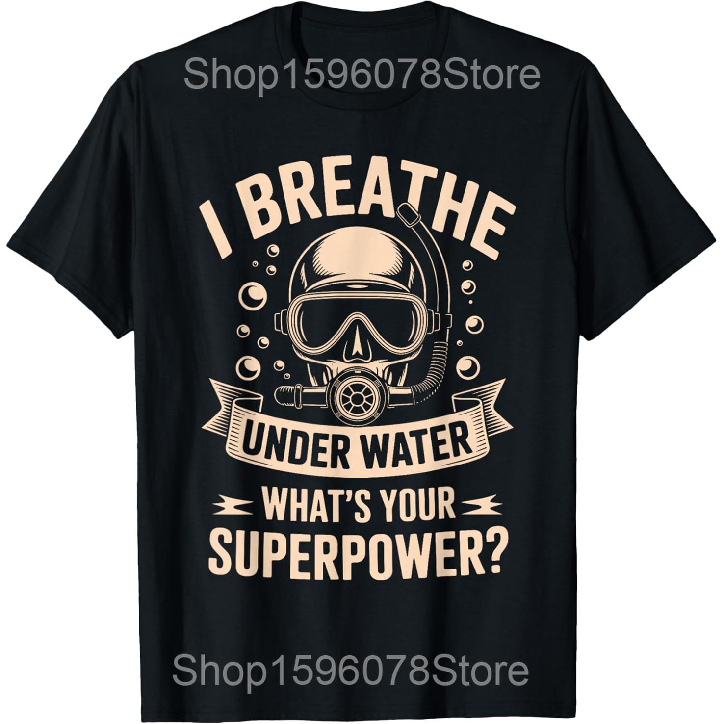 Funny Scuba Diving Art Scuba Dive Lover T Shirts Men Cotton Humor Streetwear Tee Shirt Short Sleeve Unisex Loose Clothing S