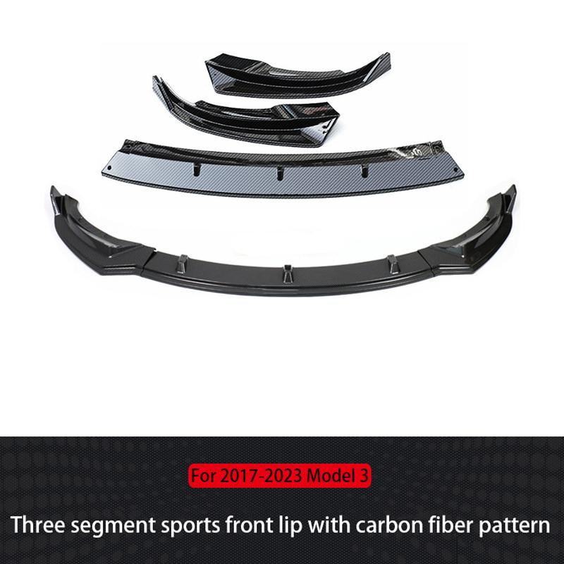 Front Bumper Lip Chin Diffuser Body Kit Spoiler Deflector Tuning Accessories For Tesla Model 3 2017-2023 Model Y 2021-2024