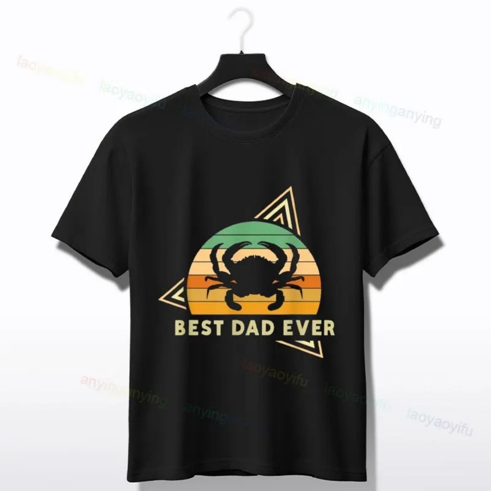 Best Dad Ever Graphic T-Shirt with Funny Crab Hunter Crabbing Blue Crab Lover Design 100% Cotton Short Sleeve Tshirt Streetwear XXXXXL разноцветный
