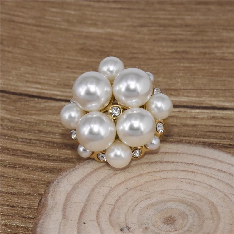 Exquisite Women's Titanium Steel Ring with Pearl and Diamond Inlay