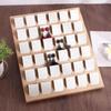 Bamboo & Wood 36-Slot Movable Earring and Stud Display Tray; Jewelry Accessories Shelf