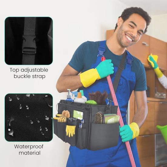 Yousheng Tool Storage Bag with High-Density Nylon Waterproof Base Multiple Compartments Padded Shoulder Strap Tool Storage Pouch