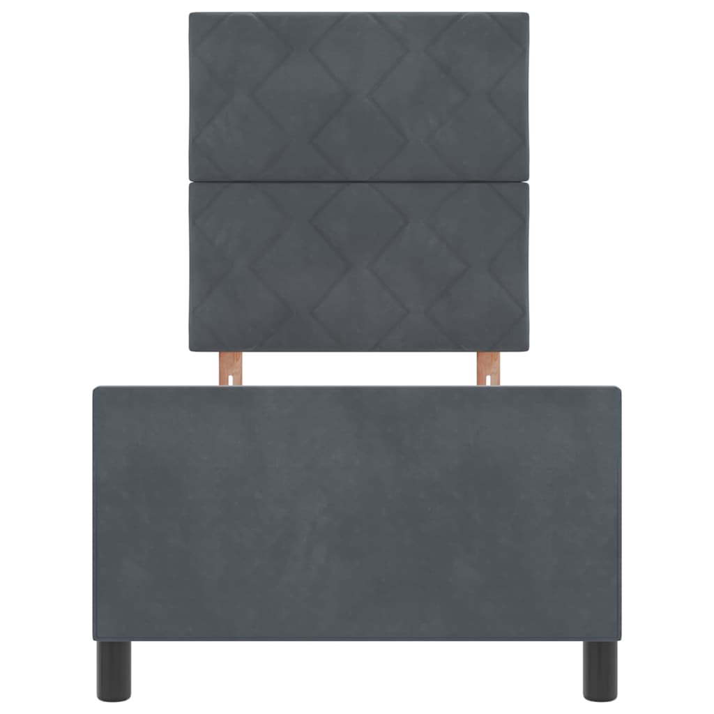 Box Spring Bed with Headboard Dark Grey 80 x 200 cm Velvet
