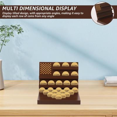 Challenge Coin Display Stand Wood Medal Holder Beautiful Stylish Pin Display Stand Multi-role Storage Rack for Home Office Decor